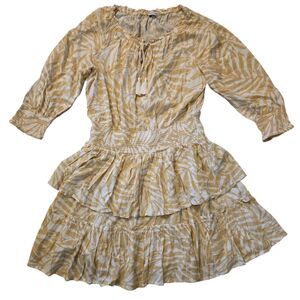 Patrons Of Peace Dress 100% Rayon M Fairy Isle Tassels Hippie Peasant Maxi